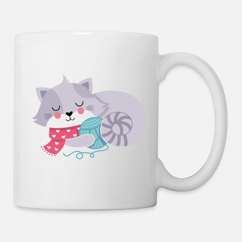Chat à tubercule laineux - Mug blanc - blanc