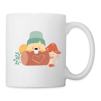 Biber mit Pilz - Tasse - Weiß - Rechts