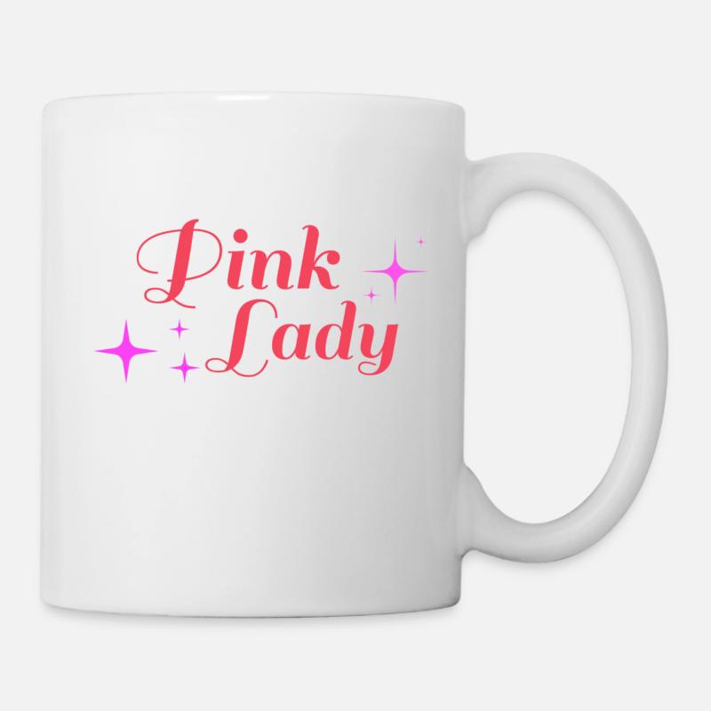 Pink Lady mit pinken Sternen - Tasse - Weiß