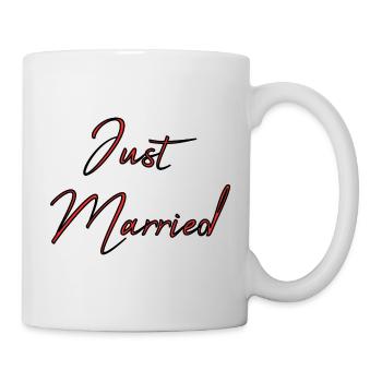 PAAR. GERADE VERHEIRATET. Junggesellinnenabschied. HEILIGER VALENTIN. MARIES - Tasse - Weiß - Rechts