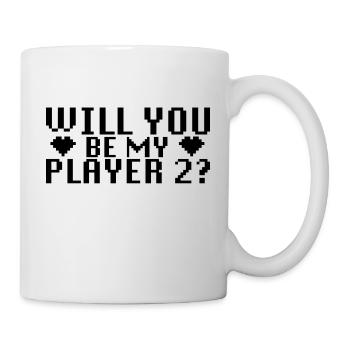 WILL YOU MARRY ME - PLAYER 2 - ANTRAG - HEIRATEN - Tasse - Weiß - Rechts