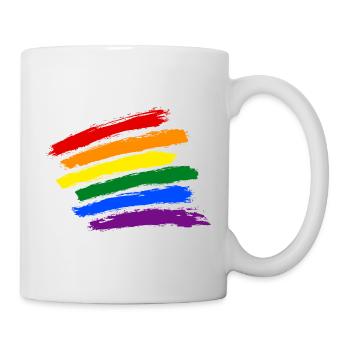 Rainbow Stripes - Tasse - Weiß - Rechts