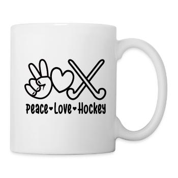 Hockey Peace Love Hockeyspielerin Feldhockey - Tasse - Weiß - Rechts