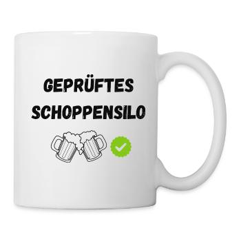 Geprüftes Schoppensilo Biertrinker - Tasse - Weiß - Rechts