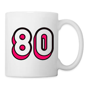 80. 80 YEARS. 80TH ANNIVERSARY. 80 YEARS ANNIVERSARY - Mug - white - Right
