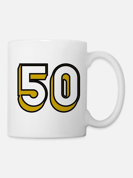 50. HERZLICHEN GLÜCKWUNSCH ZUM GEBURTSTAG. ALLES GUTE ZUM GEBURTSTAG! - Tasse - Weiß
