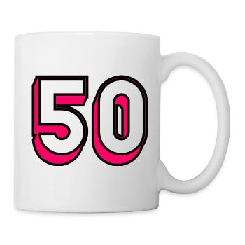 50 YEARS. 50th ANNIVERSARY. BIRTHDAY 50 YEARS. 50 - Mug - white - Right