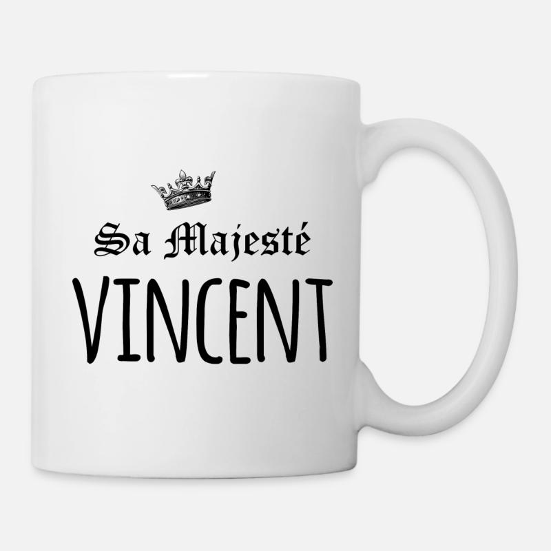 Sa majesté Vincent - Mug blanc - blanc