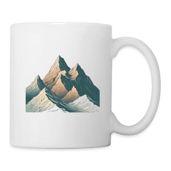 Minimalistisches Berg, Alpen Motiv - Tasse - Weiß - Rechts