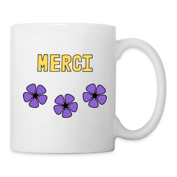 MERCI. THANKS. THANK YOU. ANNIVERSAIRE. NAISSANCE. - Mug blanc - blanc - Droite