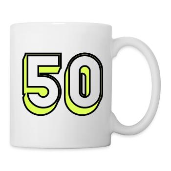 50 YEARS. 50th ANNIVERSARY. BIRTHDAY 50 YEARS. 50 - Mug - white - Right