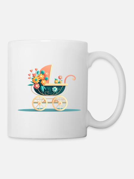 Poussette fleurie 10 - Mug blanc - blanc