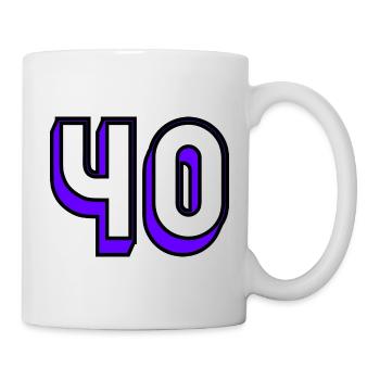 40. 40 JAHRE. 40-jähriges Jubiläum. GEBURTSTAG 40 JAHRE. - Tasse - Weiß - Rechts