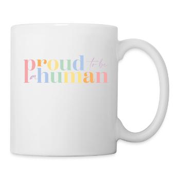 Fier humain | Grande façade - Mug blanc - blanc - Droite