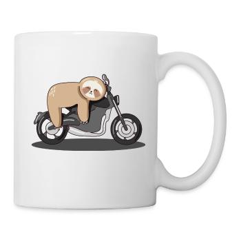 Sloth, motorbike, motorbike, chill - Mug - white - Right
