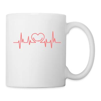 "Heart Beat" design Symbol of love - Mug - white - Right