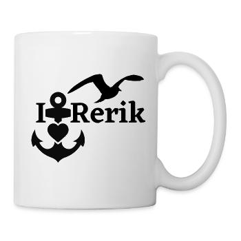 Rerik-Ich liebe Rerik mit Anker Herz & Möwe-Ostsee - Tasse - Weiß - Rechts