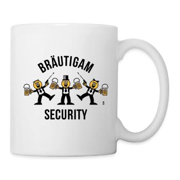 Bräutigam Security (JGA / Karikatur / Tanz / 3C B) - Tasse - Weiß - Rechts
