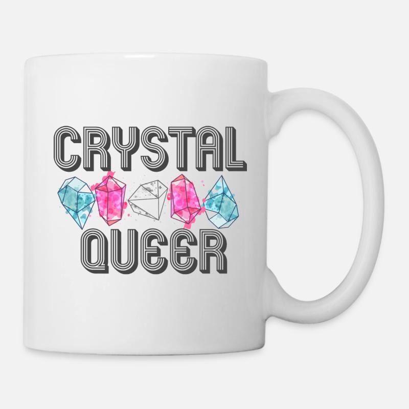 Crystal Queer Trans Pride Rainbow Crystals - Mug - white