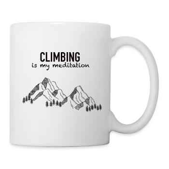 Climbing is My Meditation - Find Inner Peace on th - Tasse - Weiß - Rechts