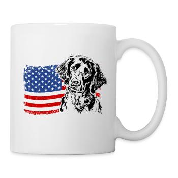Großer Münsterländer Amerika Fahne Hunde Wilsigns - Tasse - Weiß - Rechts
