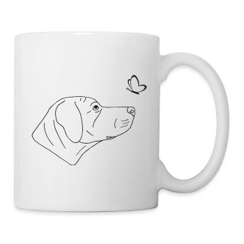 Rhodesian Ridgeback mit Schmetterling - Tasse - Weiß - Rechts