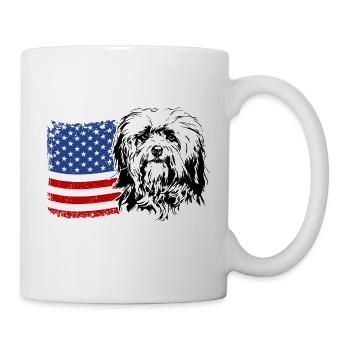 Havanese America Flag Dog Dogs Wilsigns - Mug - white - Right