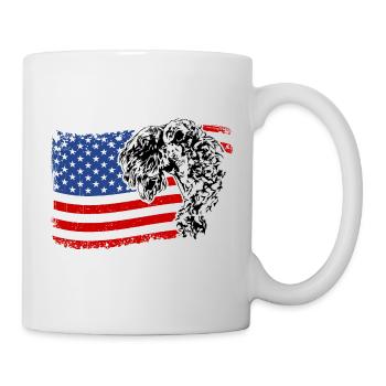 Kerry Blue Terrier America Flag Dogs Wilsigns - Mug blanc - blanc - Droite
