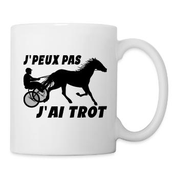 J'peux Pas J'ai Trot Humour Cheval équitation - Mug blanc - blanc - Droite