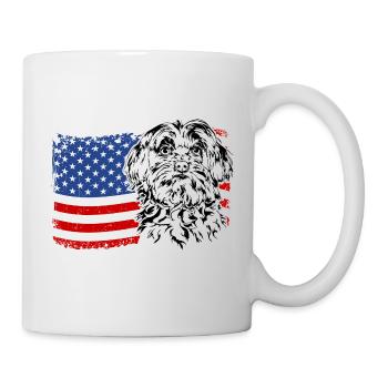 Maltese Amérique Flag Dogs Wilsigns - Mug blanc - blanc - Droite