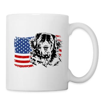 Landseer America Flag Dog Dogs Wilsigns - Mug - white - Right