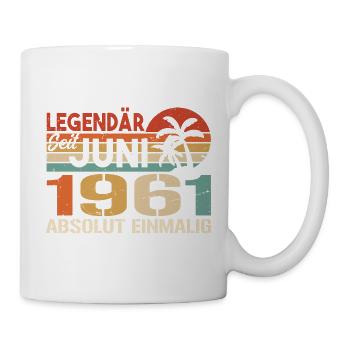 Legendär seit Juni 1961 - Geburtstag 1961 - Tasse - Weiß - Rechts