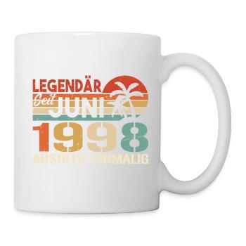 Legendär seit Juni 1998 - Geburtstag 1998 - Tasse - Weiß - Rechts