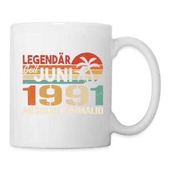 Legendär seit Juni 1991 - Geburtstag 1991 - Tasse - Weiß - Rechts