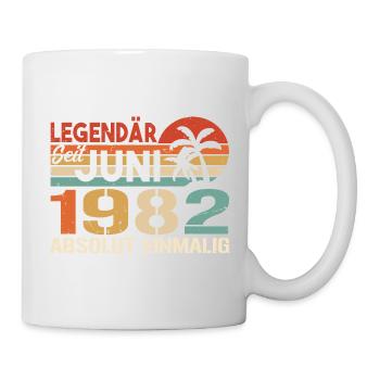 Legendär seit Juni 1982 - Geburtstag 1982 - Tasse - Weiß - Rechts