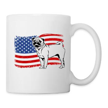 Pug America Flag Dog Dogs Wilsigns - Mug - white - Right