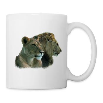 Lions - Pair of lions - Big cat - Cat - Africa - Mug - white - Right