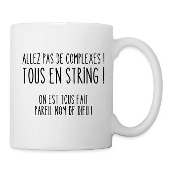 tous en string - Mug blanc - blanc - Droite