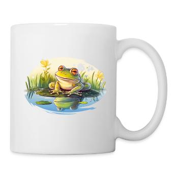 The green frog is a small amphibian - Mug - white - Right