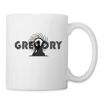 Gregory typographie noir - étymo d'origine Grecque - Mug blanc - blanc - Droite