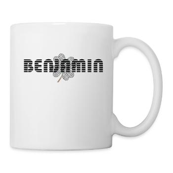 Benjamin typo noir étymologie d'origine Hébraïque - Mug blanc - blanc - Droite