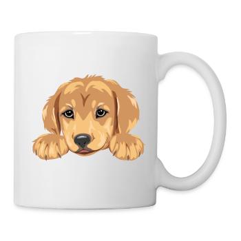 Niedlicher Golden Retriever Welpenkopf - Tasse - Weiß - Rechts