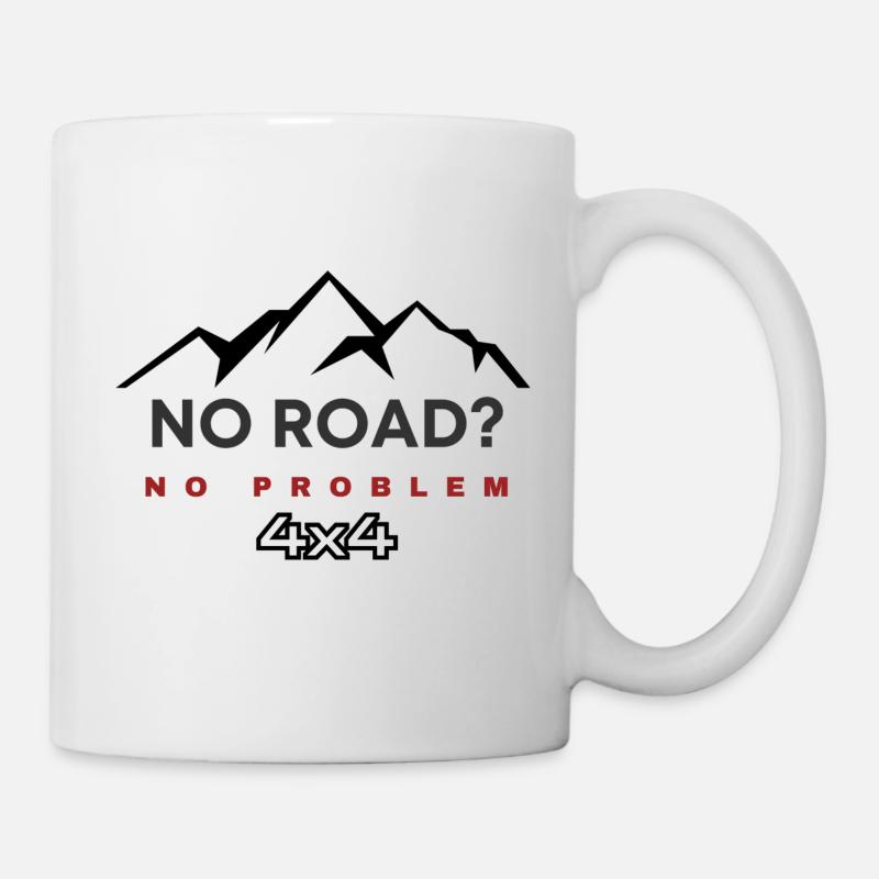 PAS DE ROUTE PAS DE PROBLÈME 4X4 - Mug blanc - blanc