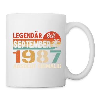 1987 September Vintage Geburtstagsgeschenk 1987 - Tasse - Weiß - Rechts