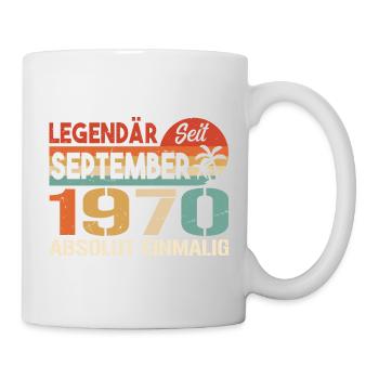 1970 September Vintage Geburtstagsgeschenk 1970 - Tasse - Weiß - Rechts