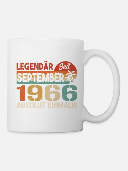 1966 September Vintage Geburtstagsgeschenk 1966 - Tasse - Weiß