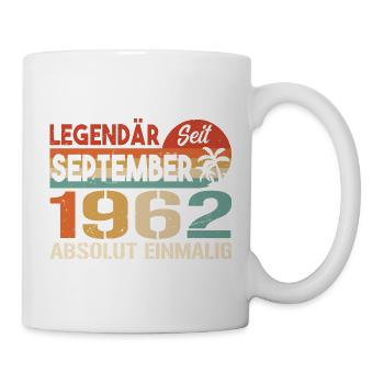 1962 September Vintage Geburtstagsgeschenk 1962 - Tasse - Weiß - Rechts