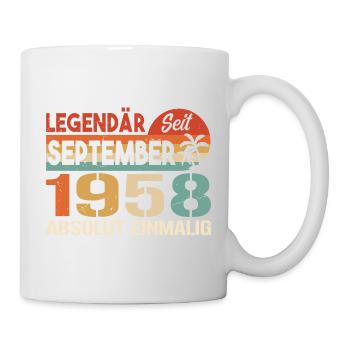 1958 September Vintage Geburtstagsgeschenk 1958 - Tasse - Weiß - Rechts