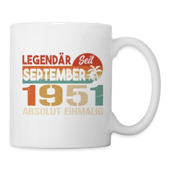1951 September Vintage Geburtstagsgeschenk 1951 - Tasse - Weiß - Rechts