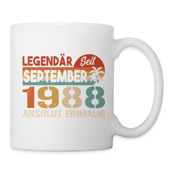 1988 September Vintage Geburtstagsgeschenk 1988 - Tasse - Weiß - Rechts